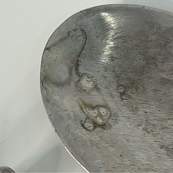 Bruce Cox biomorphic aluminum salad utensils hand made hammered - Picture 2 of 12